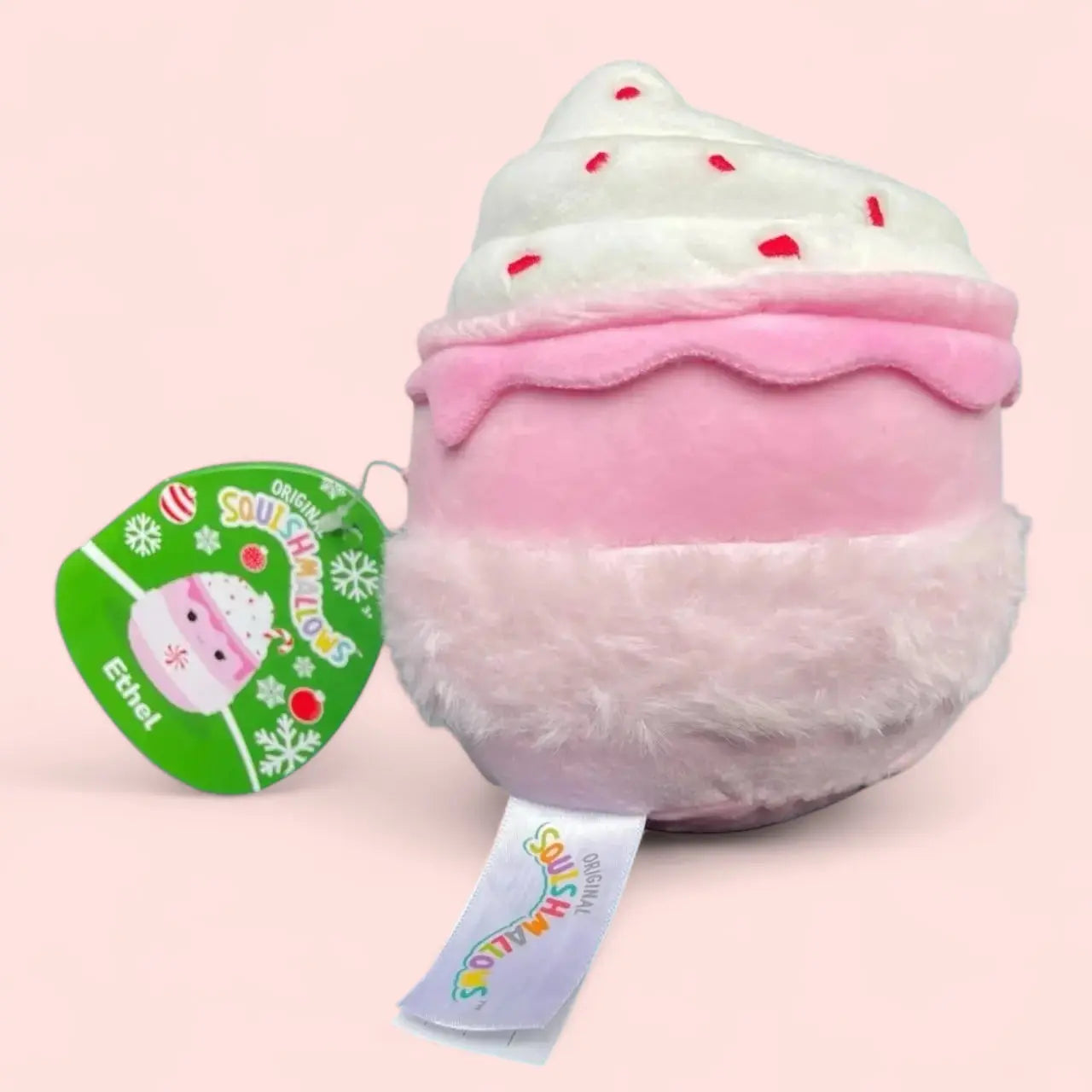 Squishmallow Christmas Plush Toy 5" Ethel Peppermint Latte Squishmallows