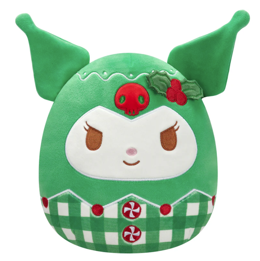 Squishmallow Christmas Sanrio Plush 8" Kuromi Plaid