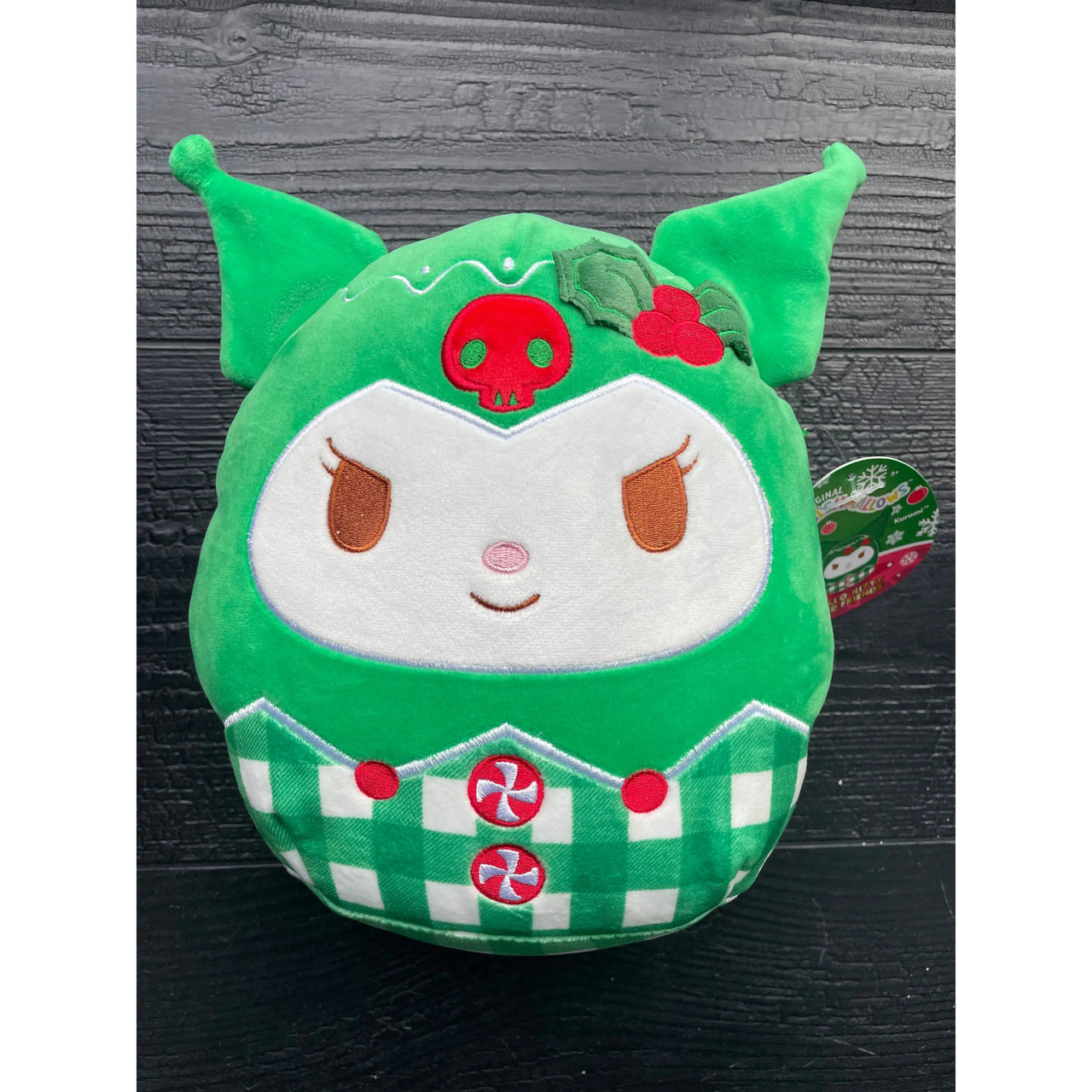 Squishmallow Christmas Sanrio Plush 8" Kuromi Plaid Squishmallows