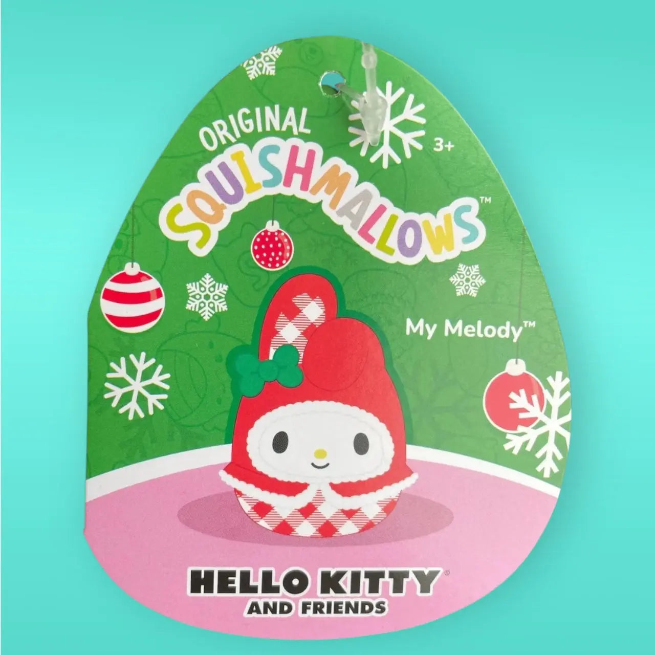 Squishmallow Christmas Sanrio Plush 8" My Melody Plaid Squishmallows