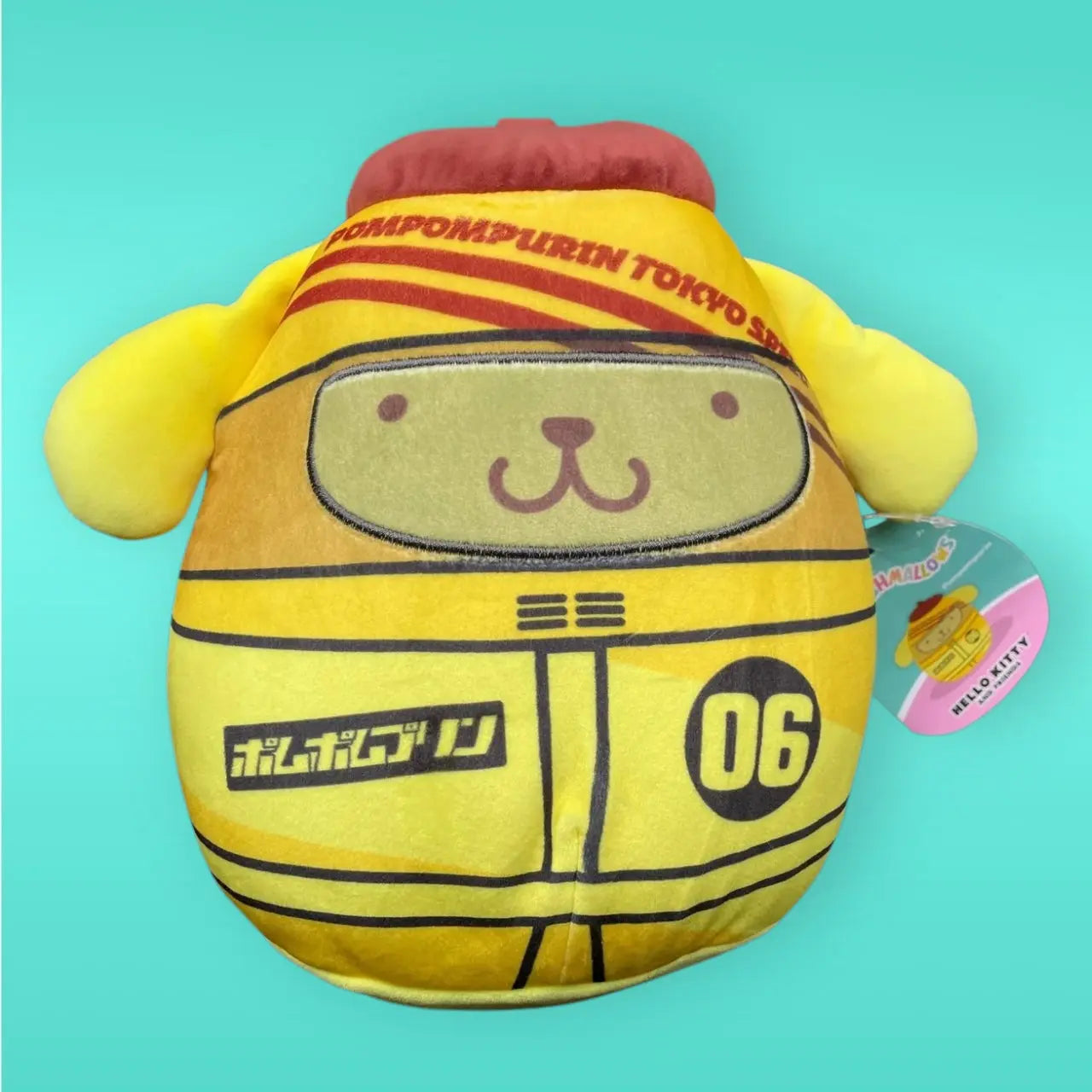 Squishmallow Sanrio Plush Toy 8" Pompompurin Tokyo Racer Squishmallows