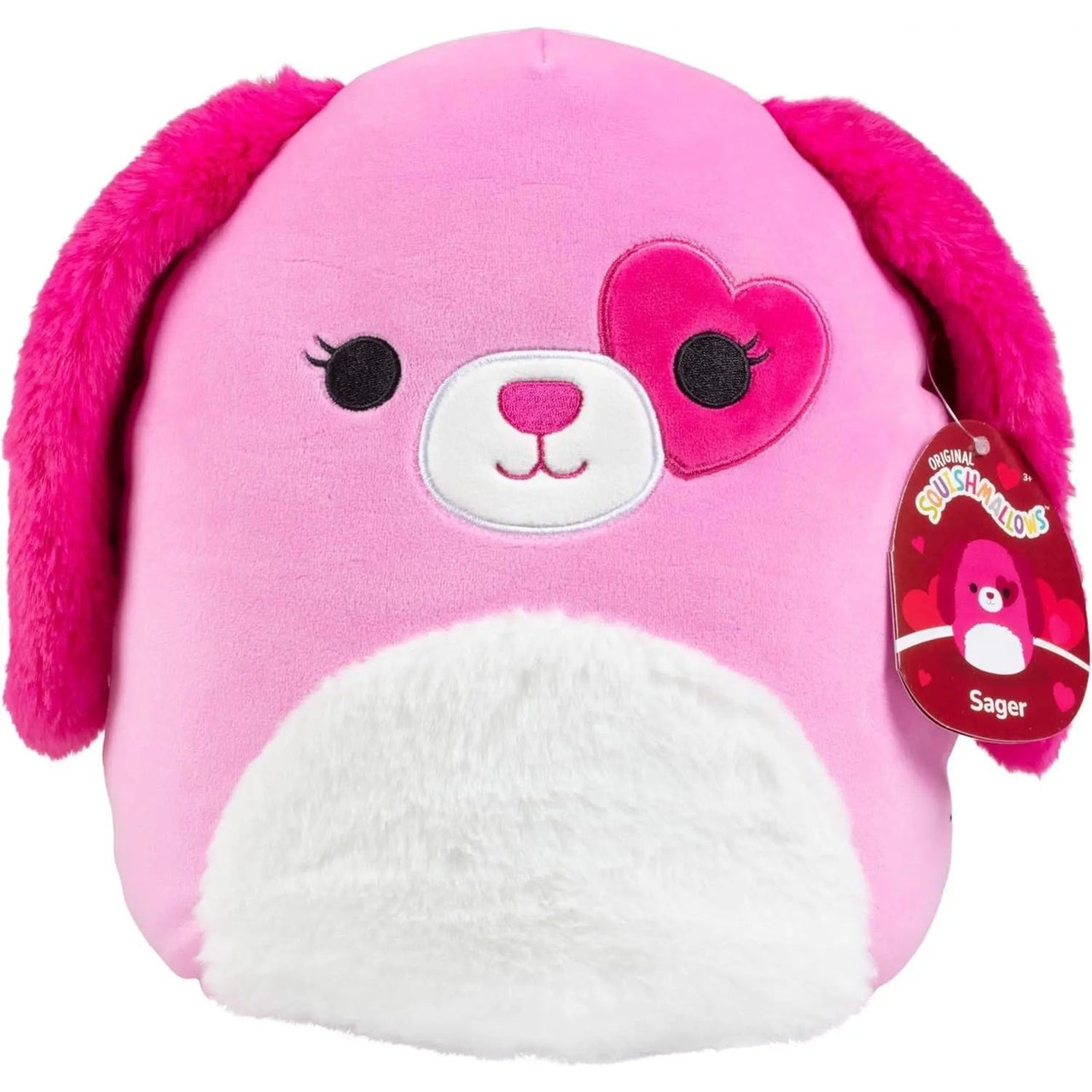 Squishmallow Valentine Plush Toy 8" Sager the Pink Dog Squishmallows