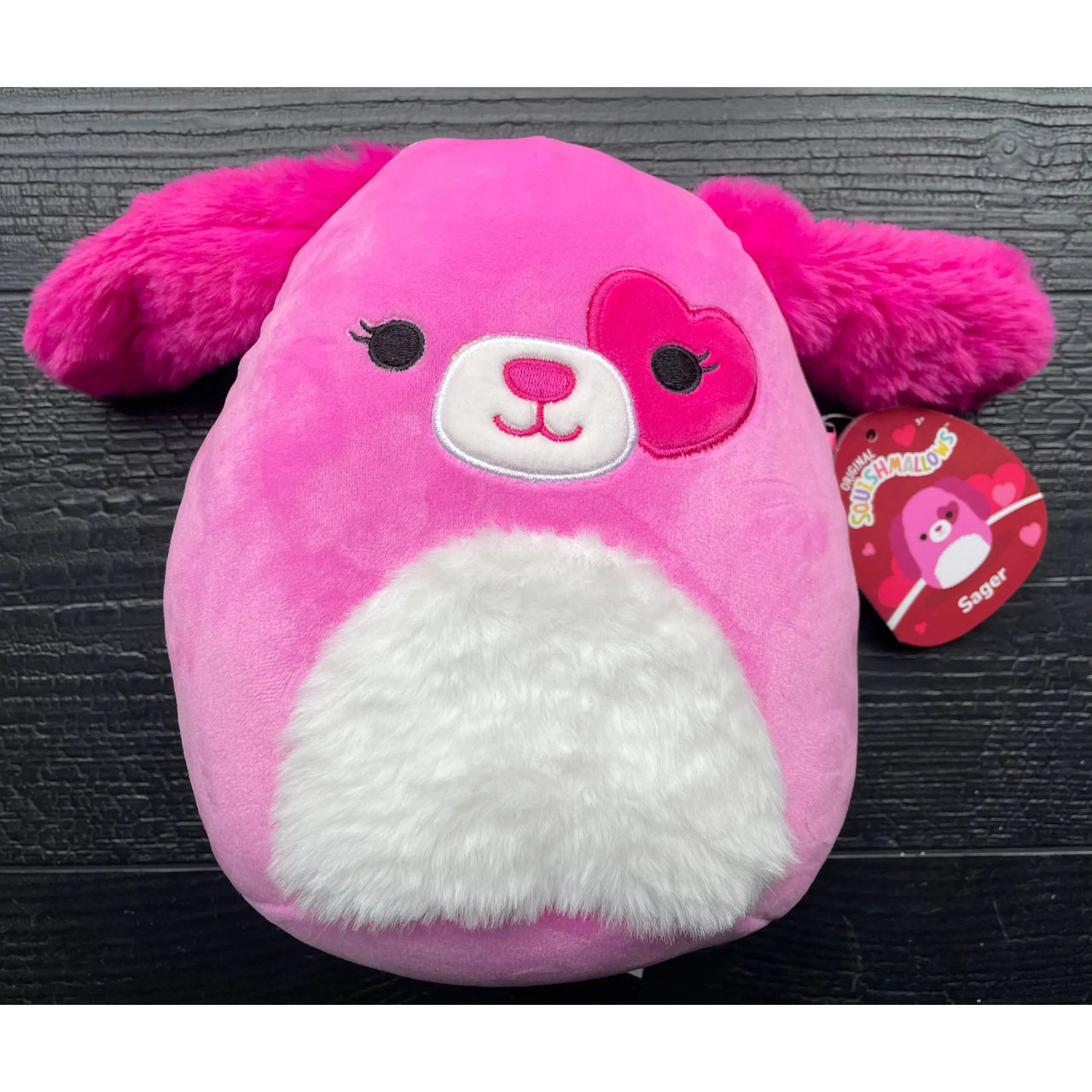 Squishmallow Valentine Plush Toy 8" Sager the Pink Dog Squishmallows