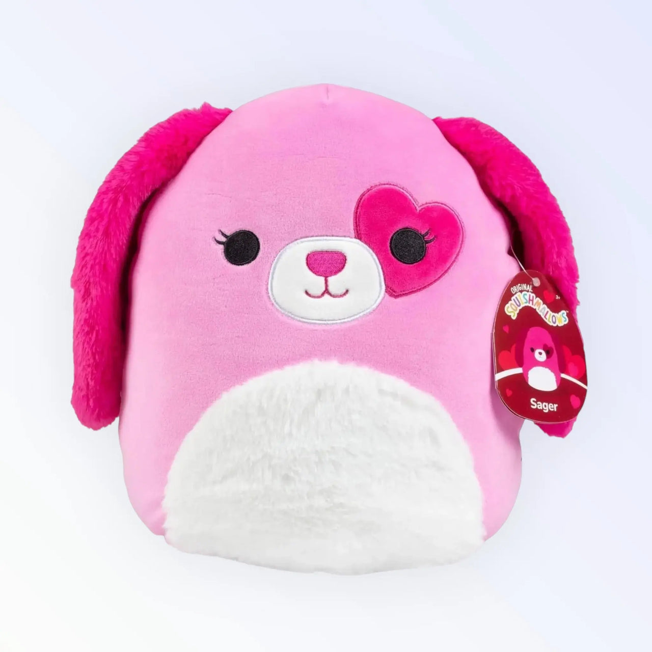 Squishmallow Valentine Plush Toy 8" Sager the Pink Dog Squishmallows