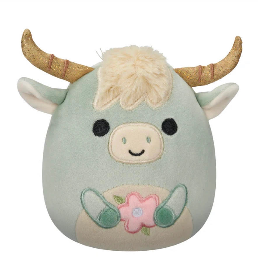 Squishmallow Easter Plush Toy 8" Armie Highland Cow with Flower