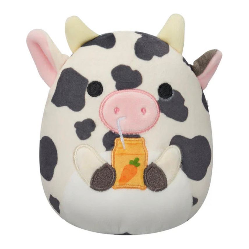 Squishmallow Easter Plush Toy 8" Colin Cow with Carrot Juice