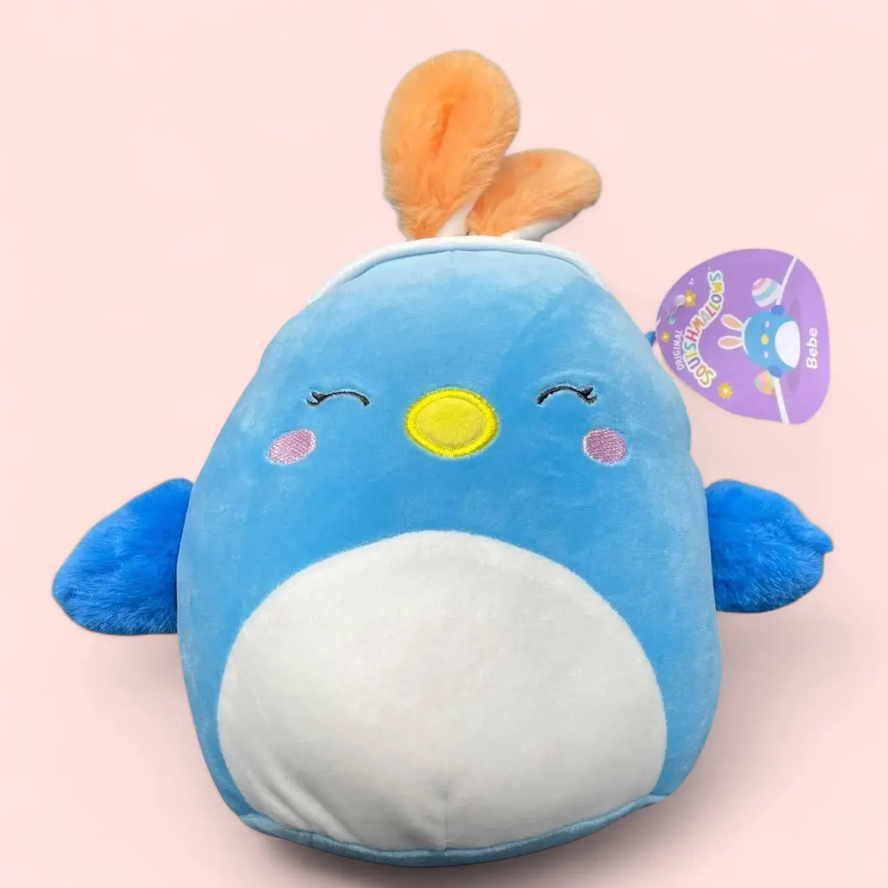 Squishmallows 7.5" Easter Plush Bebe The Blue Bird with Bunny Ears Squishmallows