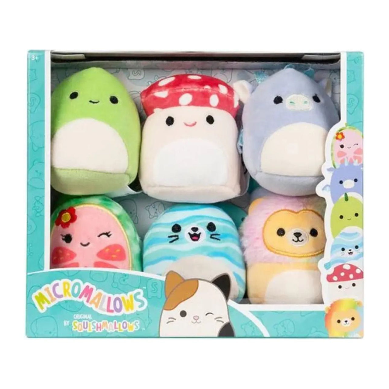 Squishmallows Micromallows 2.5" Plush 6 Pack - Lena Leonard Dane Noah Malcolm Danny Squishmallows