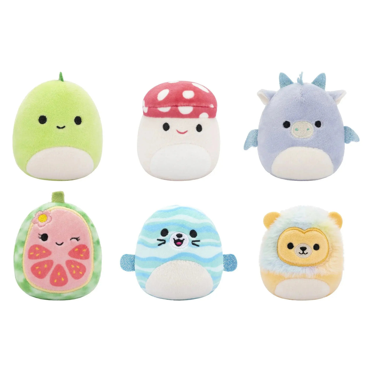 Squishmallows Micromallows 2.5" Plush 6 Pack - Lena Leonard Dane Noah Malcolm Danny Squishmallows