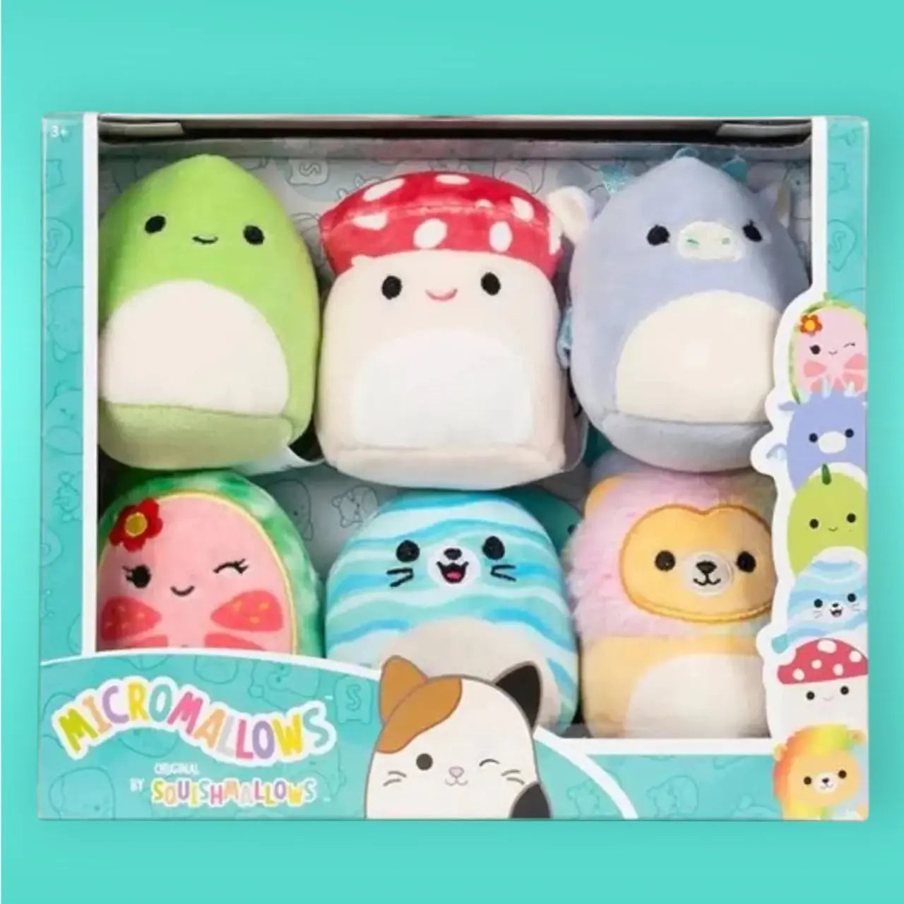 Squishmallows Micromallows 2.5" Plush 6 Pack - Lena Leonard Dane Noah Malcolm Danny Squishmallows