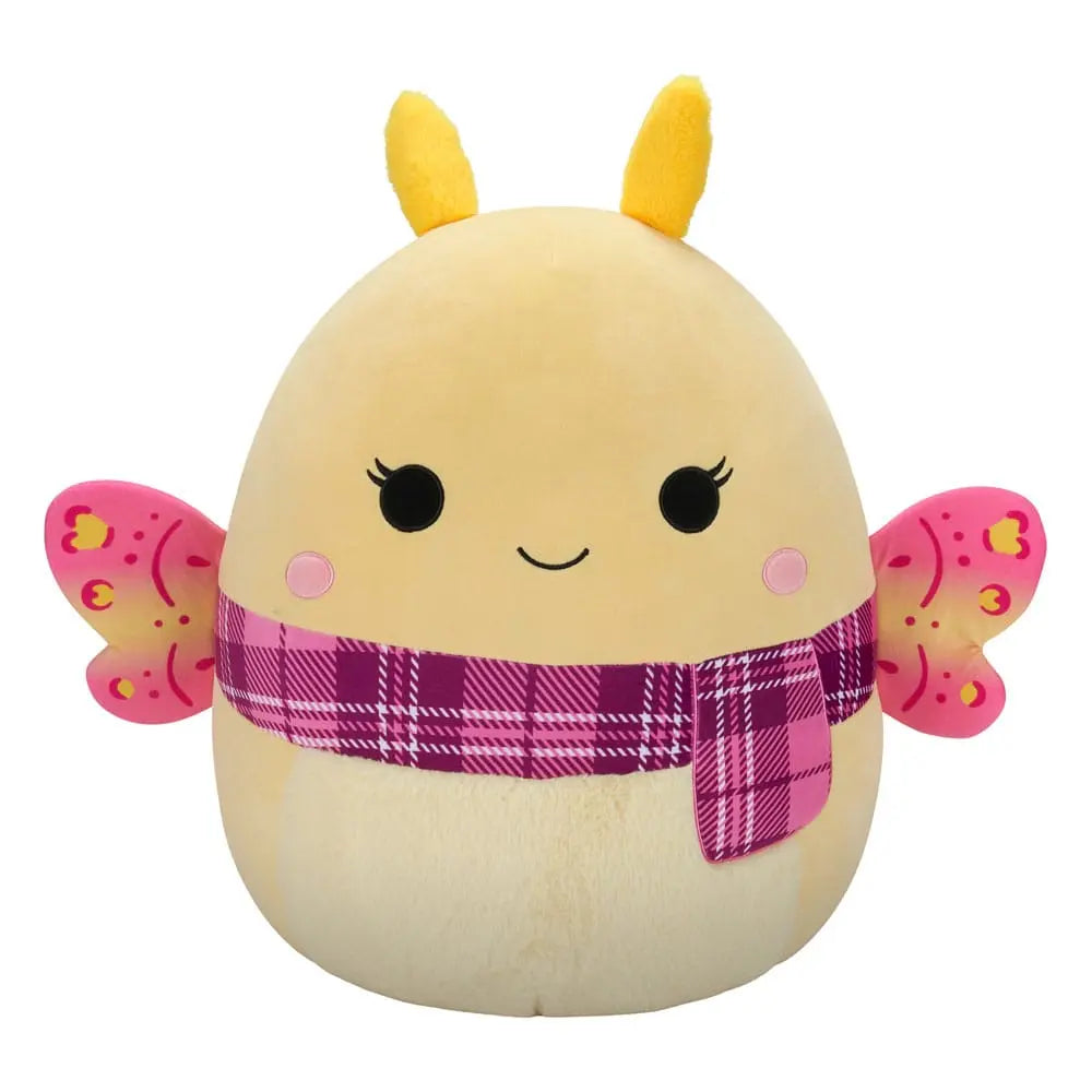 Squishmallows Plush Figure Yellow Moth with Pink Plaid Scarf Miry 50 cm Squishmallows