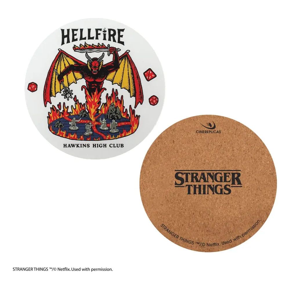 Stranger Things Coaster 4-Pack Hellfire Club Cinereplicas