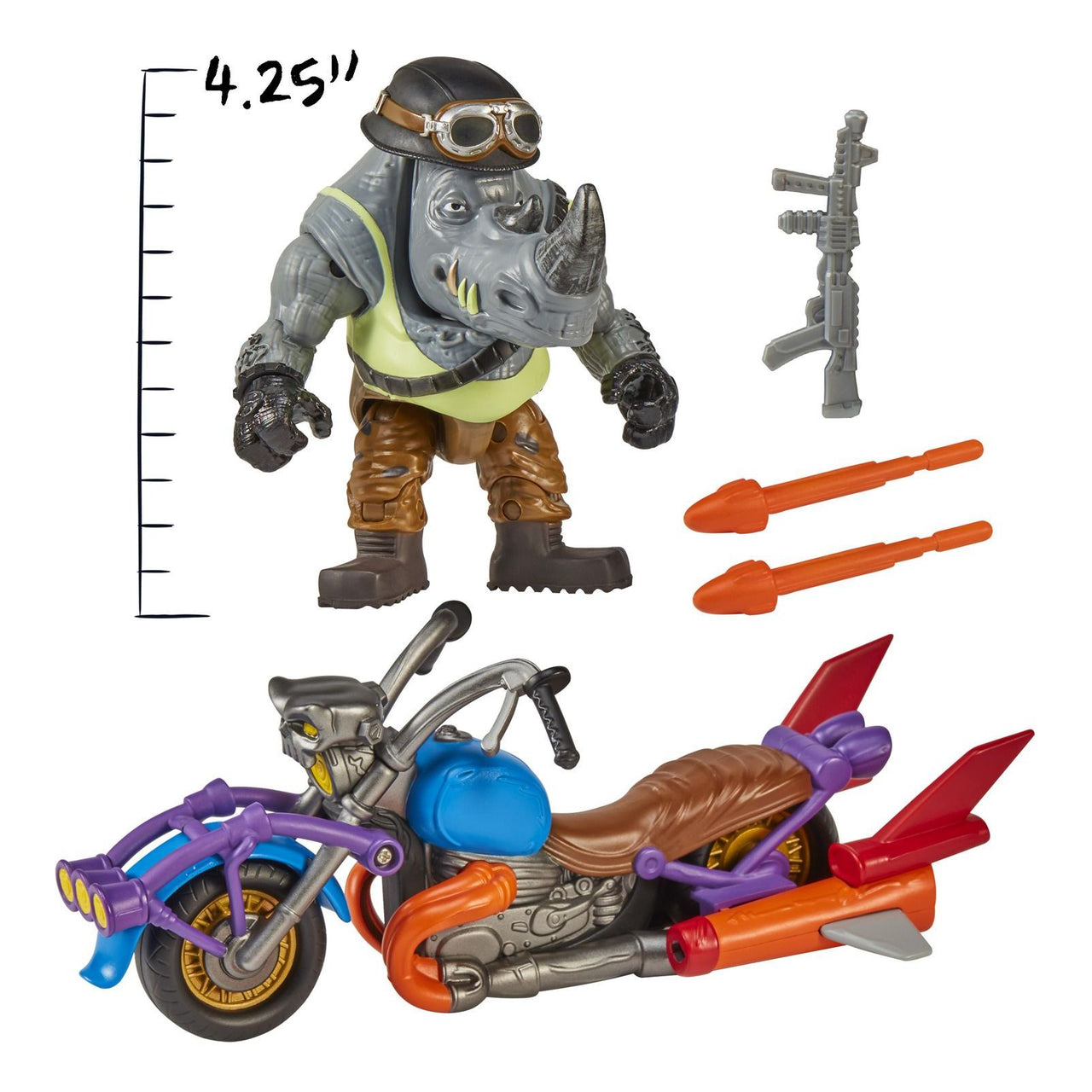 TMNT Mutant Mayhem Chopper Cycle With Rocksteady Teenage Mutant Ninja Turtles