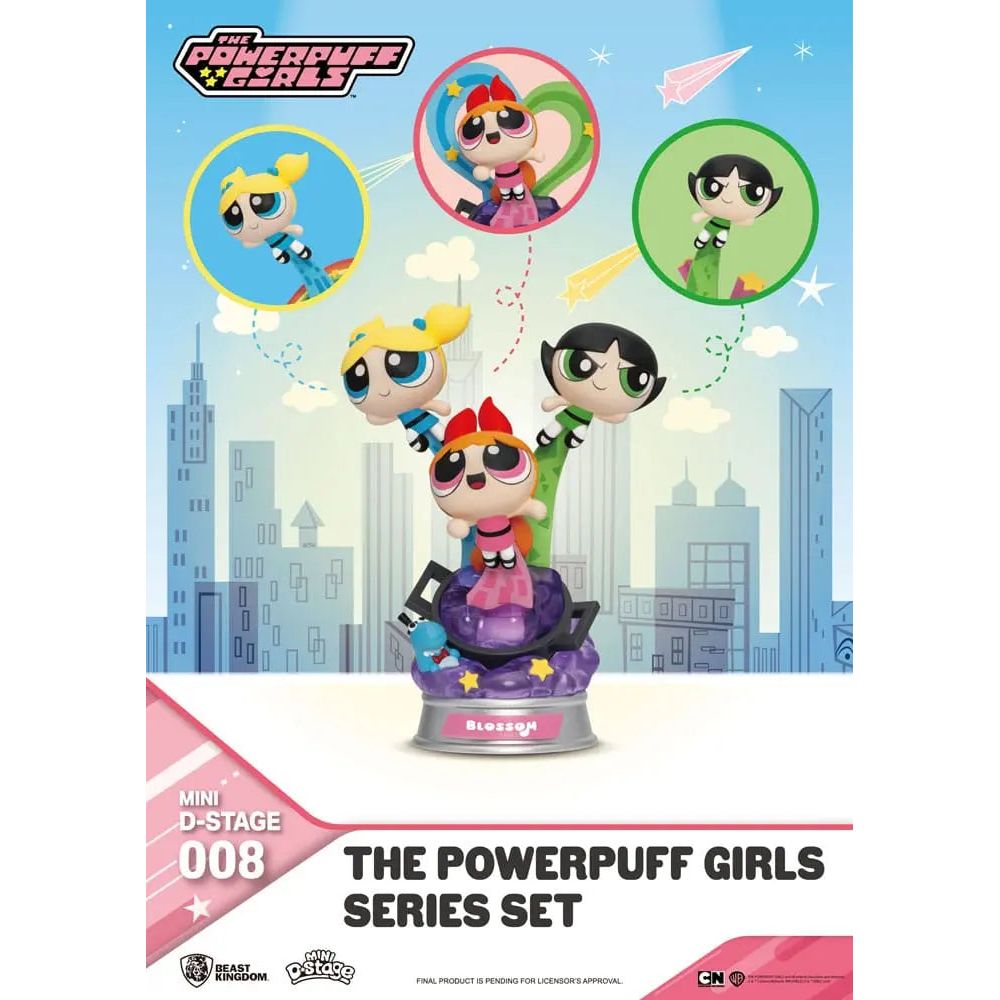 The Powerpuff Girls Mini Diorama Stage Statues The Powerpuff Girls Series Set 12 cm Beast Kingdom