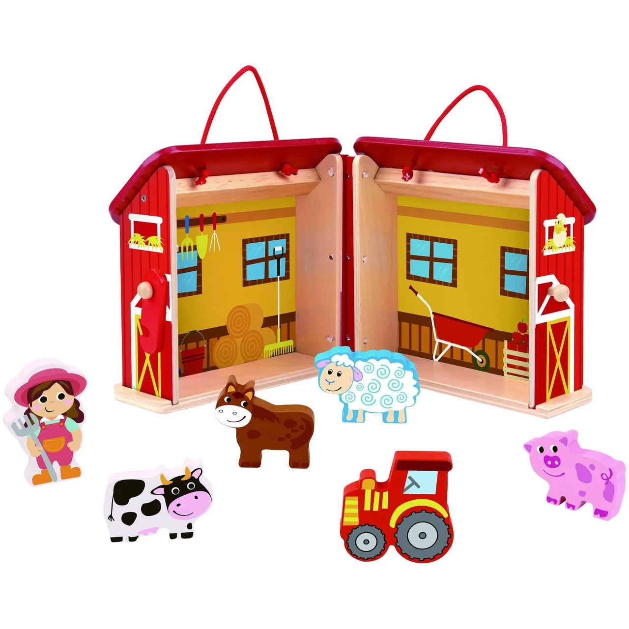 Tooky Toy Wooden Foldable Farm - Unicorn & Punkboi