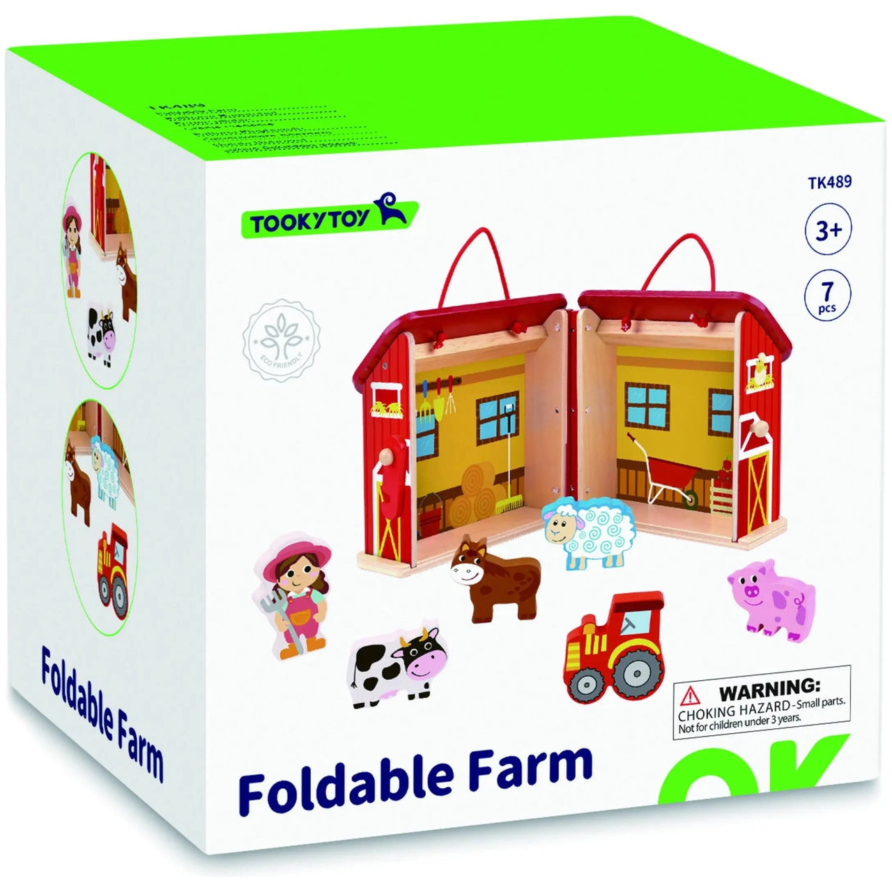 Tooky Toy Wooden Foldable Farm - Unicorn & Punkboi