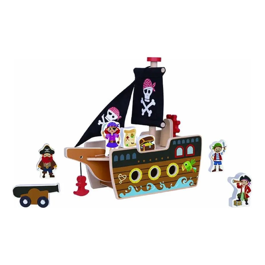 Tooky Toy Wooden Pirate Ship Tooky Toy