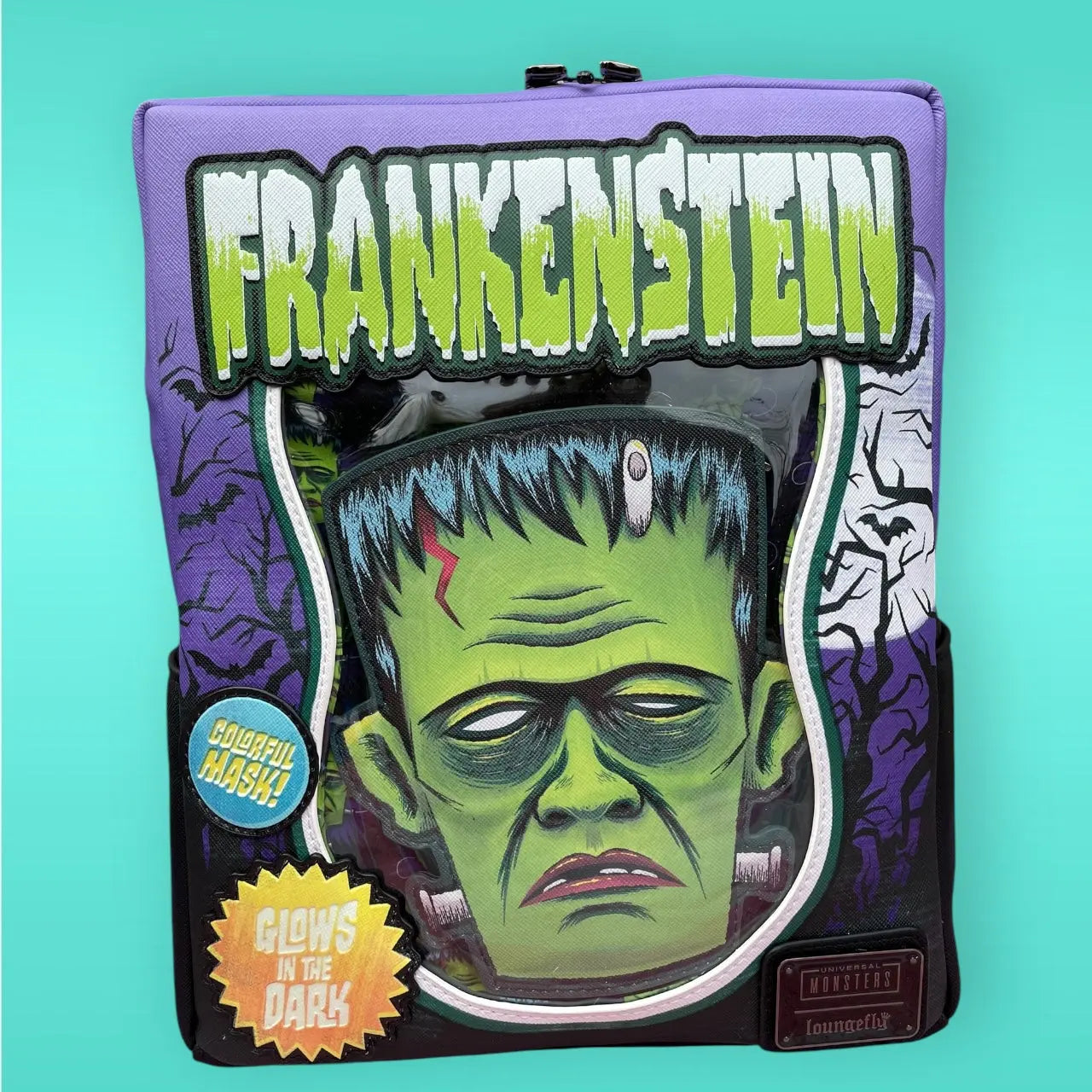 Universal Monsters by Loungefly Mini Backpack Frankenstein Neon Mask Loungefly