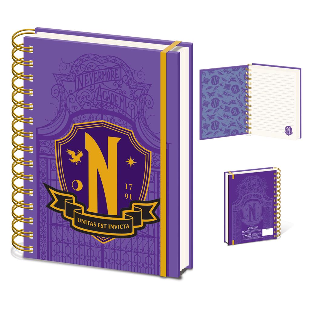 Wednesday (Nevermore Shield) A5 Wiro Notebook