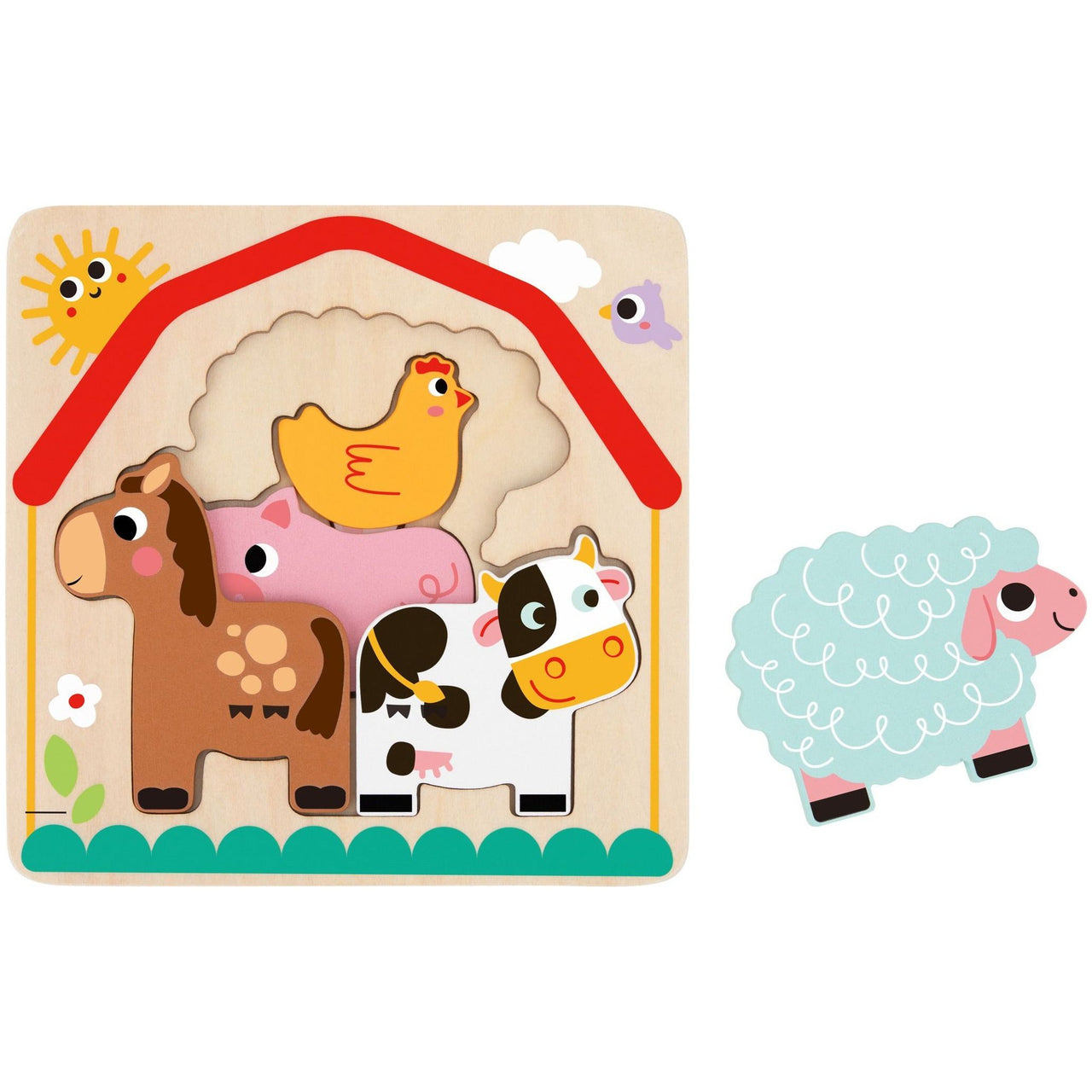 Tooky Toy Wooden Multi-Layered Farm Puzzle Tooky Toy
