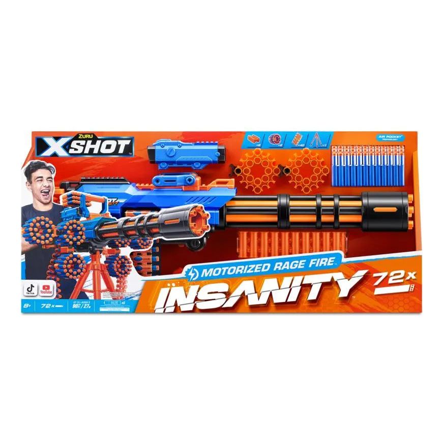 X-Shot Insanity Series 1 Motorized Rage Fire Gatling Gun Zuru