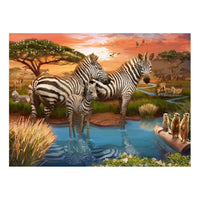 Thumbnail for Zebras at Waterhole 500 Piece Jigsaw Puzzle Ravensburger