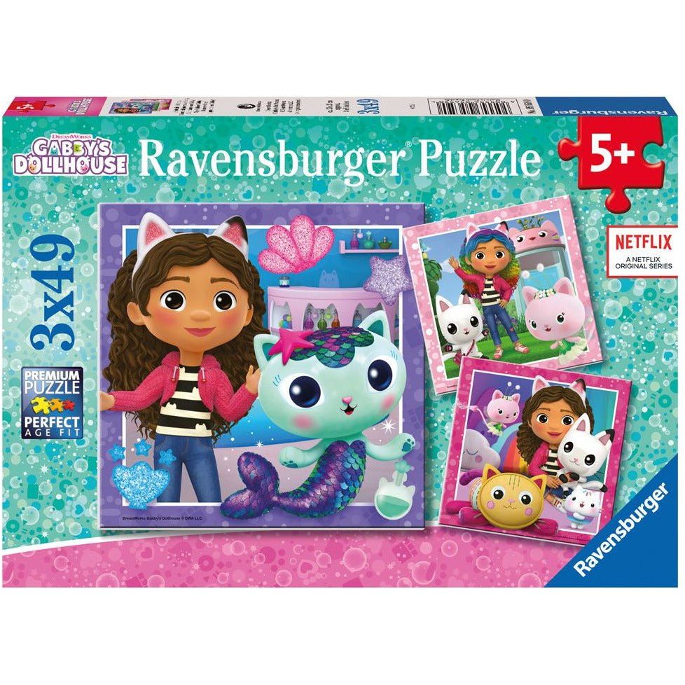 Gabby's Dollhouse 3x 49 Piece Jigsaw Puzzle Ravensburger
