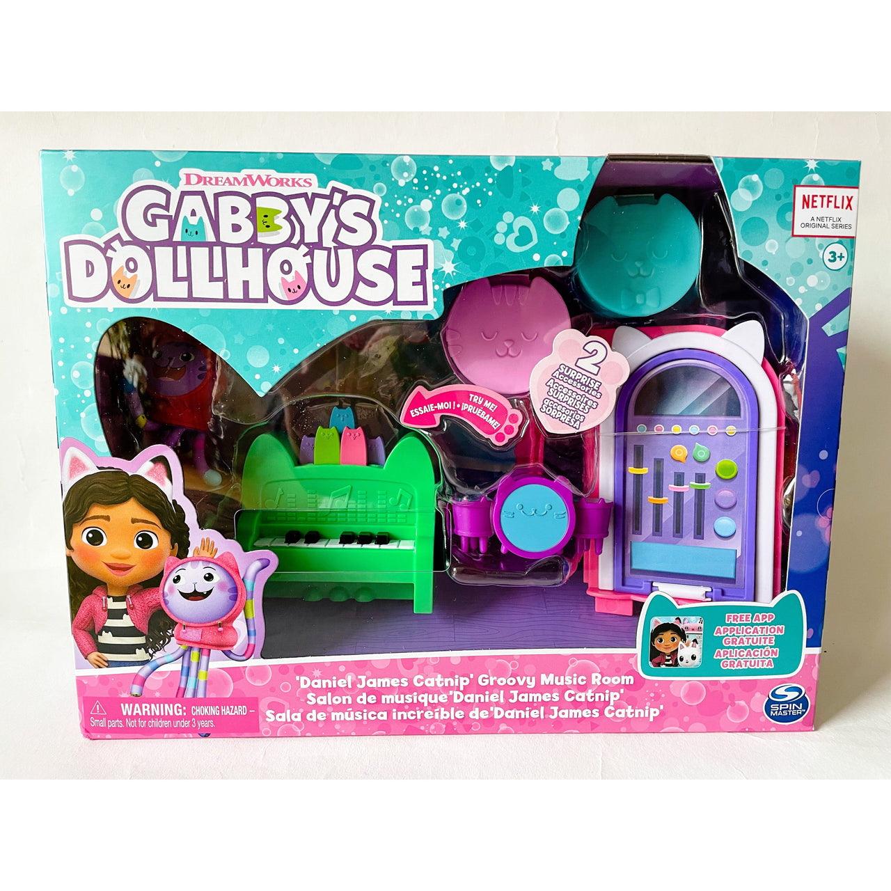 Gabby's Dollhouse Groovy Music Room with Daniel James Catnip Figure Gabby's Dollhouse